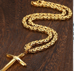 Christ Chain - 18k Gold-Plated with Double Cross Pendant | Christian Jewelry