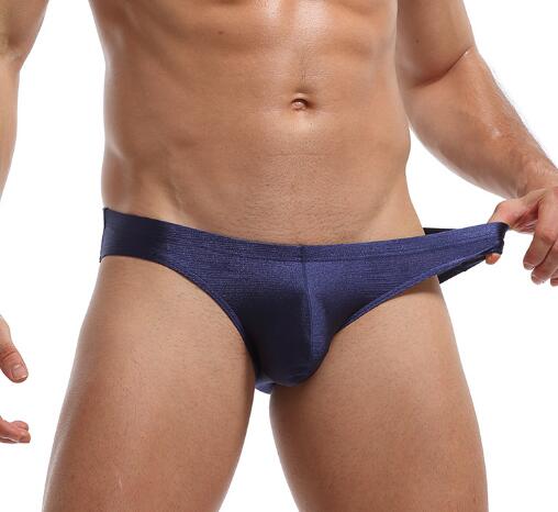 Men's Glossy Solid Color Swim Briefs