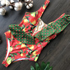 Tropical Bird Print Ruffle One-Piece Swimsuit