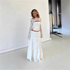 Lace Bell Sleeve Crop Top