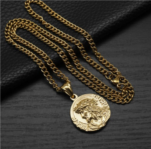 Titanium Steel Jesus Pendant Necklace