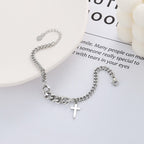 Personalized Hip Hop Cross Bracelet with Geometric Twist