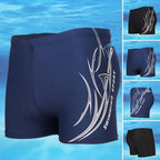Men's Navy Tribal Print Swim Trunks
