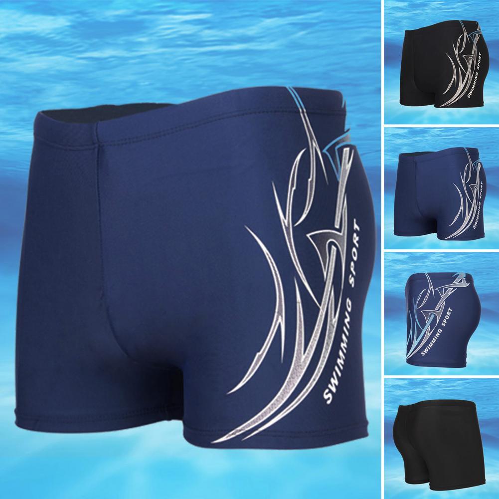Men's Navy Tribal Print Swim Trunks