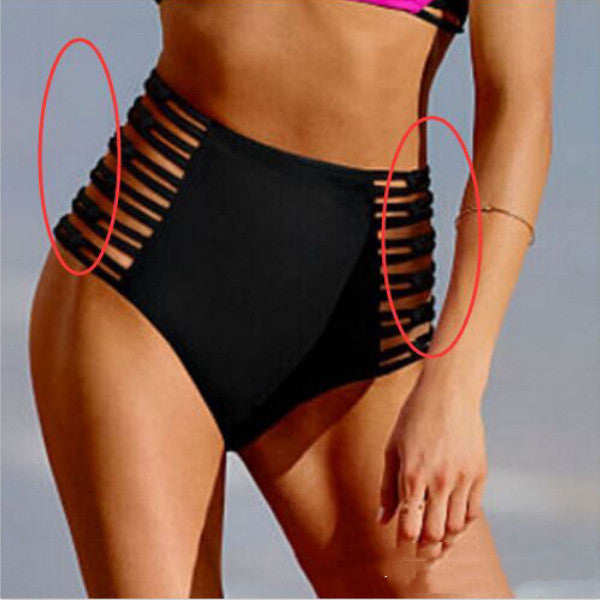 Women's High-Waisted Strappy Cutout Bikini Bottom