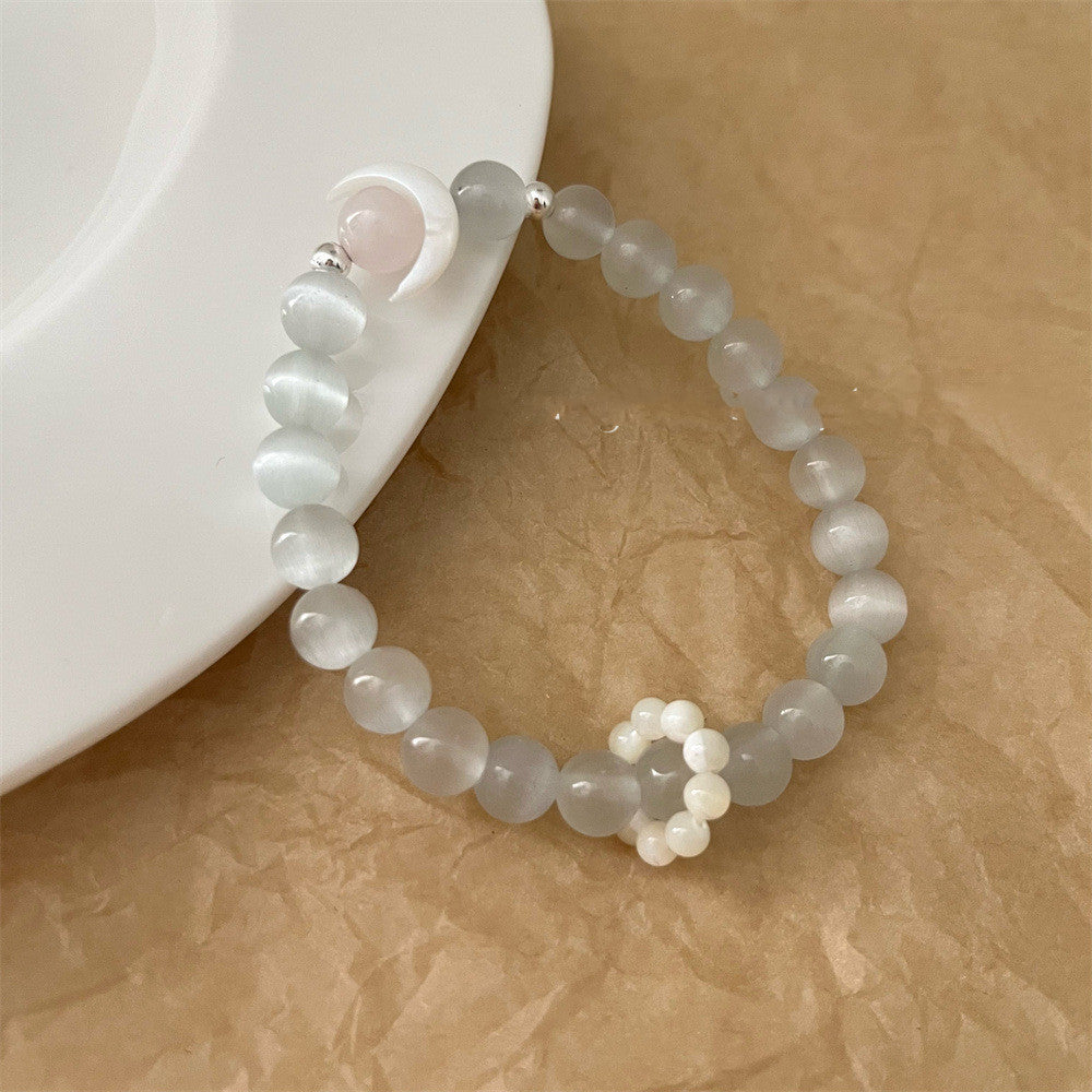 Light Luxury Moon Shell Powder Cat's Eye Bracelet