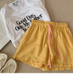 Girls' Lace-Up Checkered Shorts for Kids