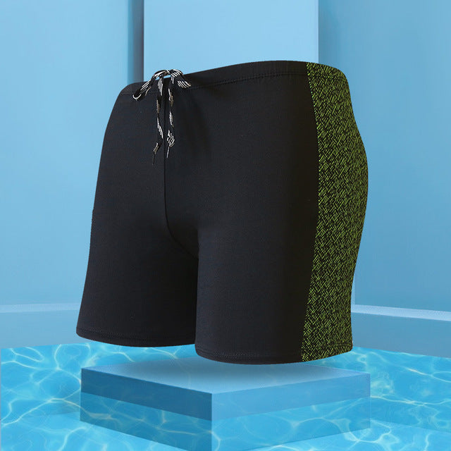 Men's Two-Tone Swim Boxer Trunks
