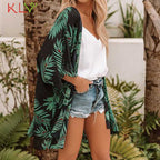 2020 Summer Fashion Print Kimono Beach Cover-Up