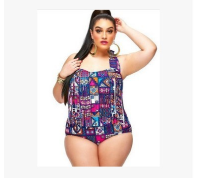 Women's Plus Size Aztec Print One-Piece Swimsuit