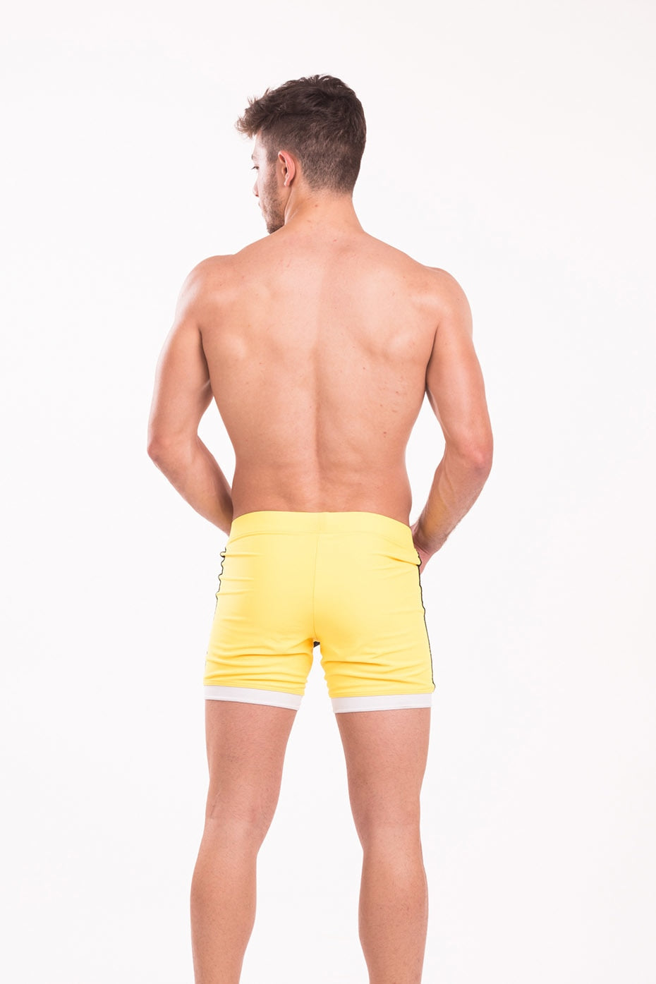 Men's Square-Cut Mesh Swim Trunks