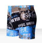 Men's Graffiti Print Boxer Swim Trunks