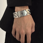 Men's Cross Double Row Cuban Bracelet