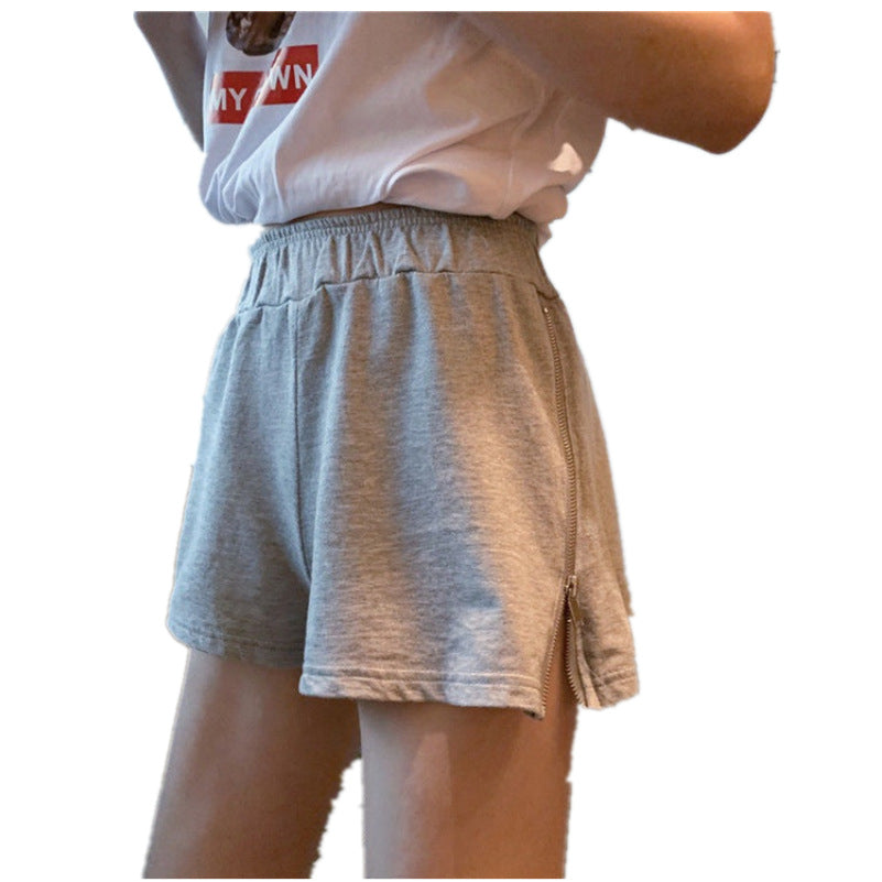 Women's Loose High-Waist Zipper Shorts for Summer