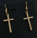 Trendy Cross Earrings in Alloy - Simple Christian Design | Christian Jewelry