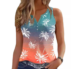 2023 New Women's Crossover Tank Top with Coconut Tree