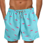 Men's Shark Print Swim Trunks
