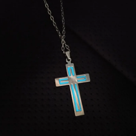 Luminous Stainless Steel Cross Necklace
