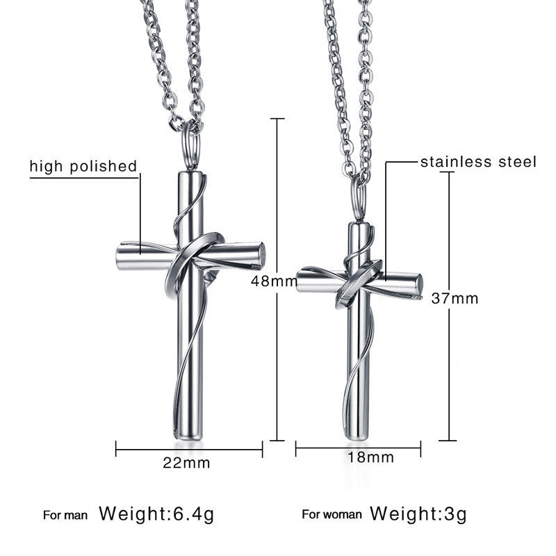 Stainless Steel Couple Cross Pendant Christian Jewelry | Christian Jewelry