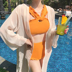 One-Shoulder Ruffle High-Waist Bikini
