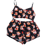 Fashion Print Satin Cami Sleepwear Set for Women