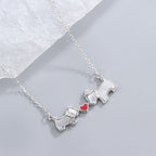 Heart Necklace with White Mother-of-Pearl and Dog Design