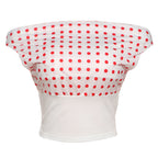 Retro One-Shoulder Polka Dot Crop Top
