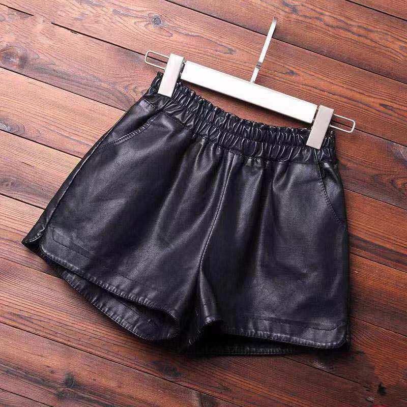 High Waist PU Leather Shorts for Women - Loose Fit