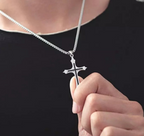 Steel Cross Shape Necklace