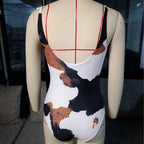 Printed High-Cut One-Piece Swimsuit