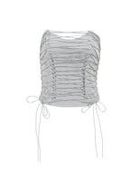 Gray Hollow Sexy Strapless Crop Tops for Women