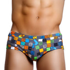 Men's Graffiti Print Swim Briefs