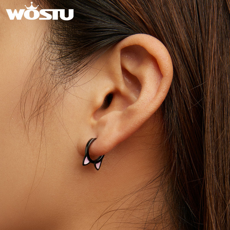 WOSTU Cat Ear Hoop Earrings