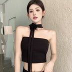 Cropped Tube Top with Harness Straps