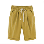 Plus Size Women's Cotton Summer Shorts with Pockets