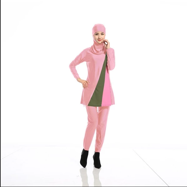 Women's Modest Full-Coverage Burkini Swimsuit with Hijab