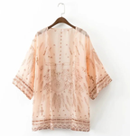 Sun Protection Jacket, Chiffon Cover-Up with Bull Design