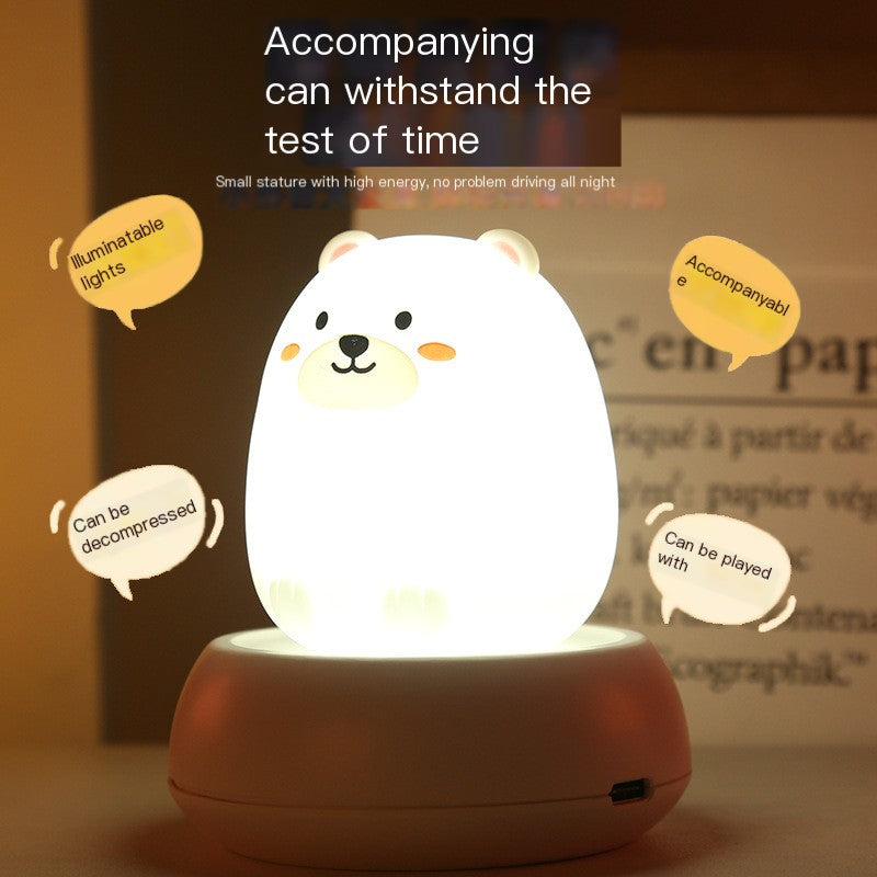 Voice-Controlled Cartoon Night Light for Kids - Silicone LED Lamp