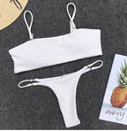 Bandeau Top and String Thong Bikini Set