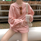 Autumn Women's Long Sleeve Sweater & Shorts Set