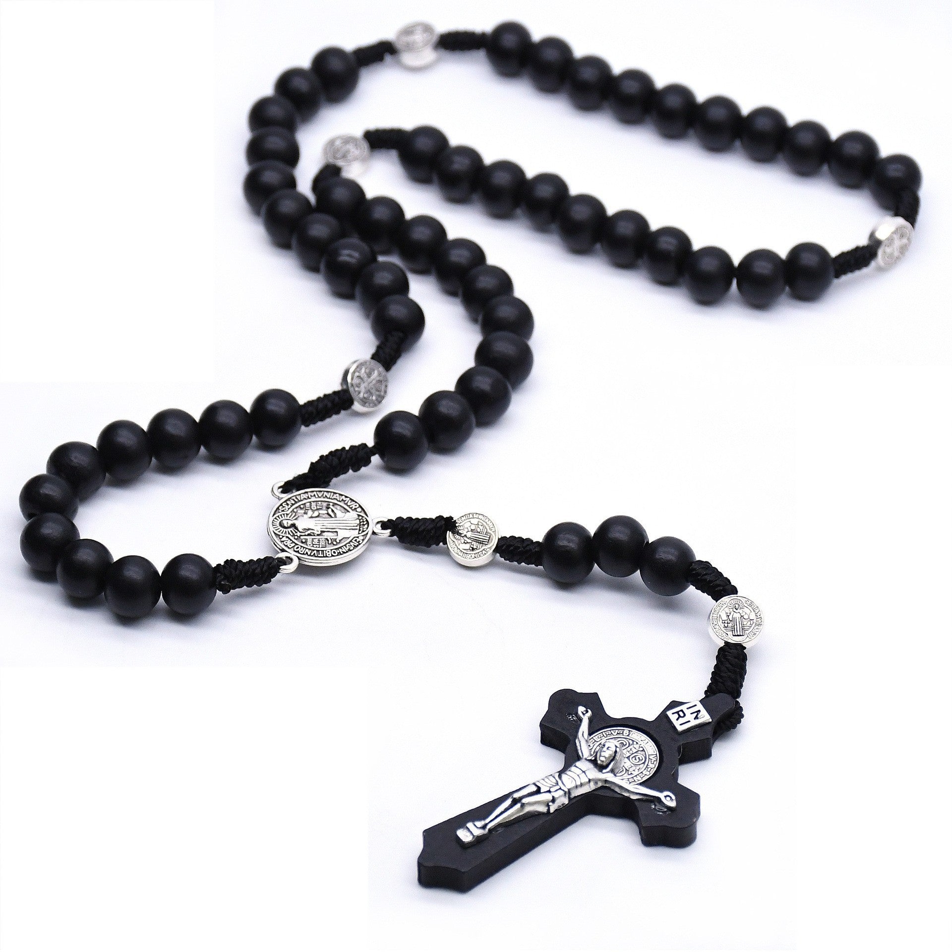 Handcrafted Wooden Cross Rosary Necklace