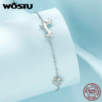 WOSTU Silver Dachshund Dog Charm Bracelet for Women