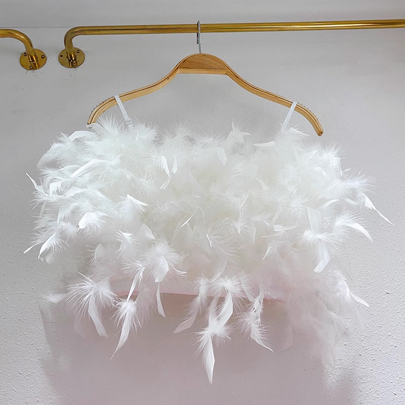 Feather Crop Top for Women - Stylish Layering Piece