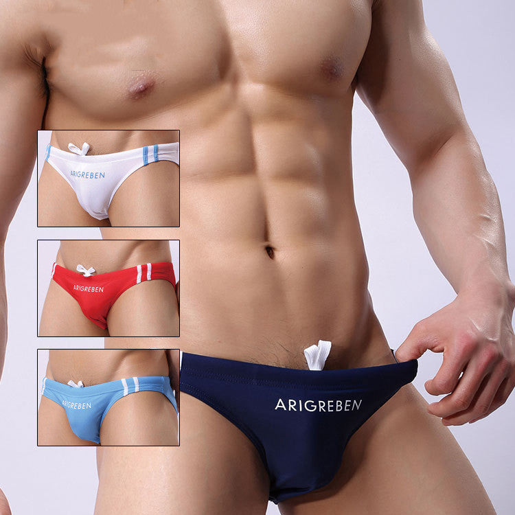 Men's Low-Waist Drawstring Swim Briefs