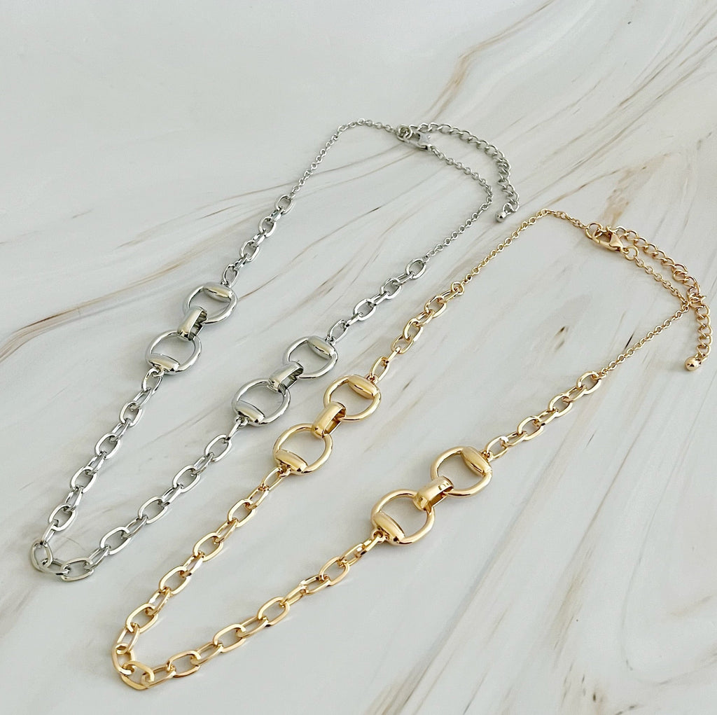 Double Equestrian Chain Necklace | Jewelry