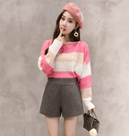 Thick Women's Wool Shorts, High-Waisted Fit for Fall