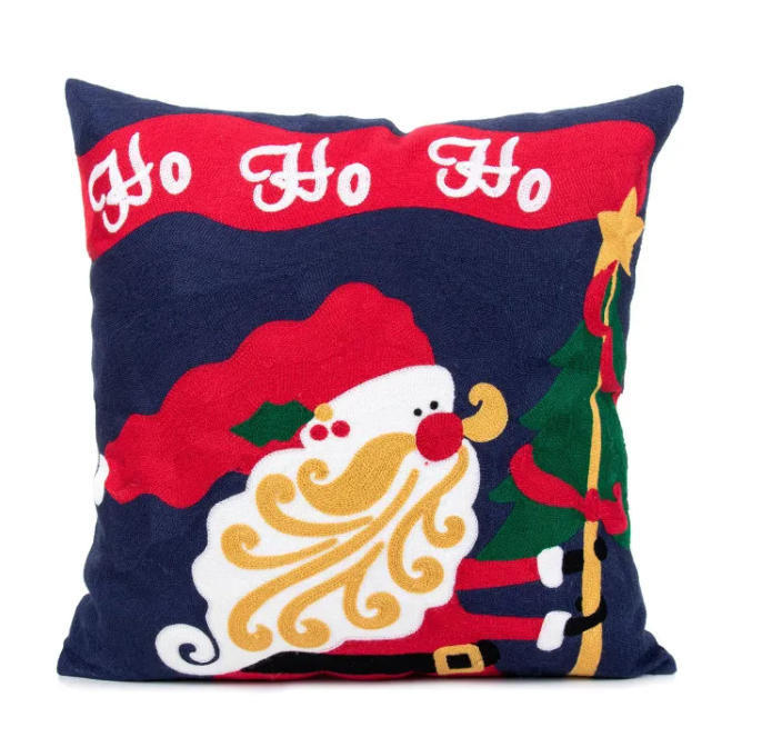Embroidered Christmas Pillow Cover - Holiday Home Decor