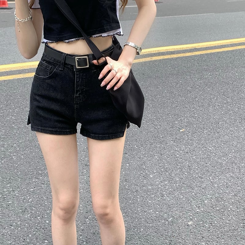 High Waist Skinny Denim Shorts for Women