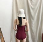 Lace-Up Front One-Piece Swimsuit