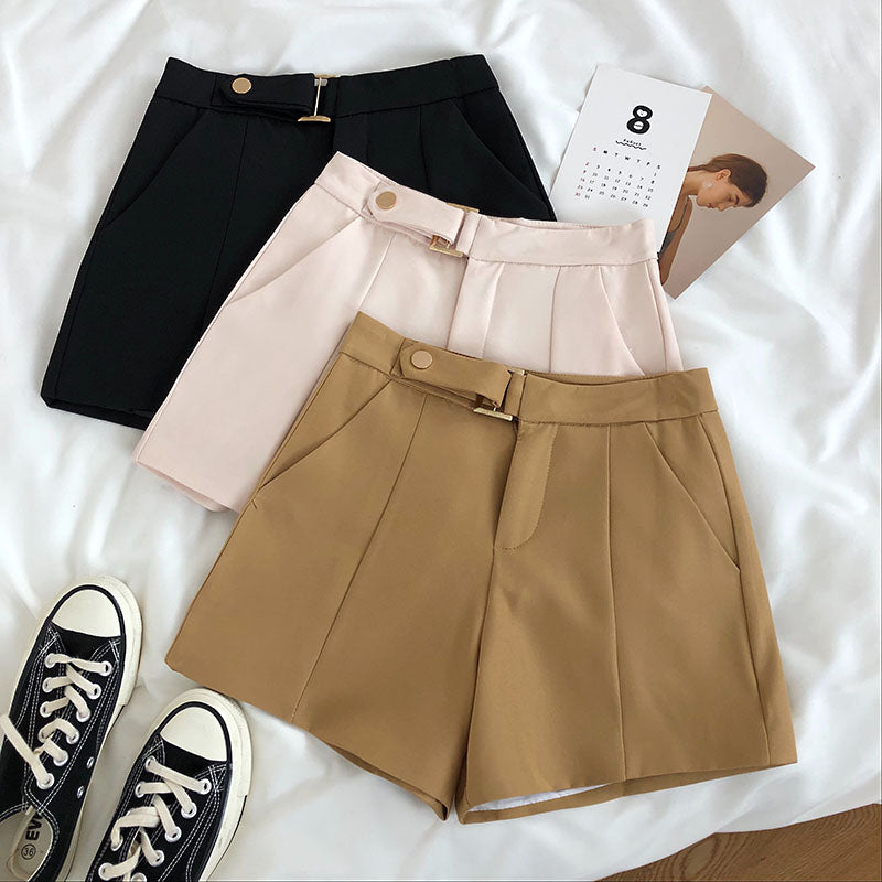 High-Waisted A-Line Loose Shorts for Women